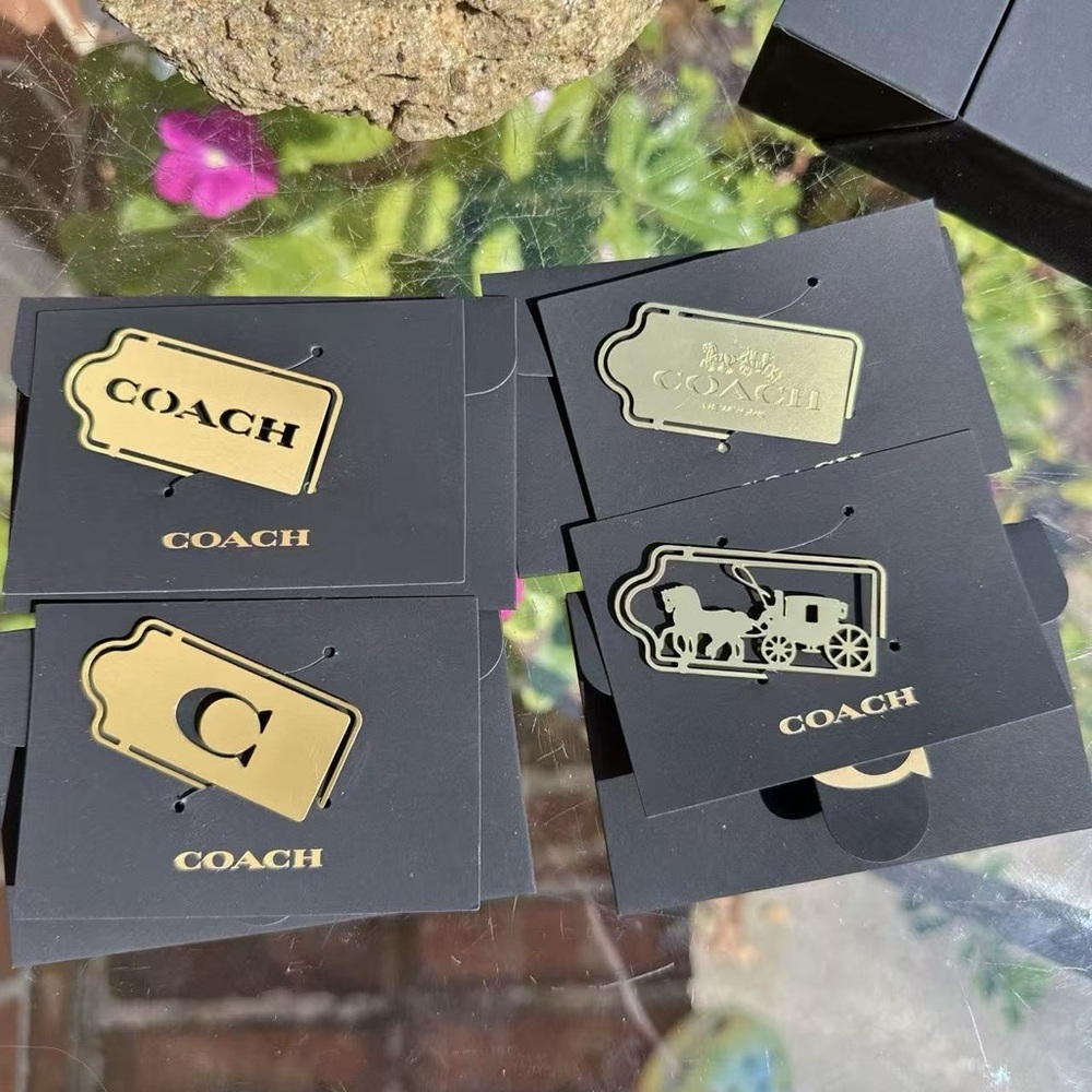 New Coach Gold-Tone Brass Bookmark Set (4-Piece)